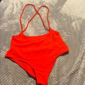 Red two piece bikini